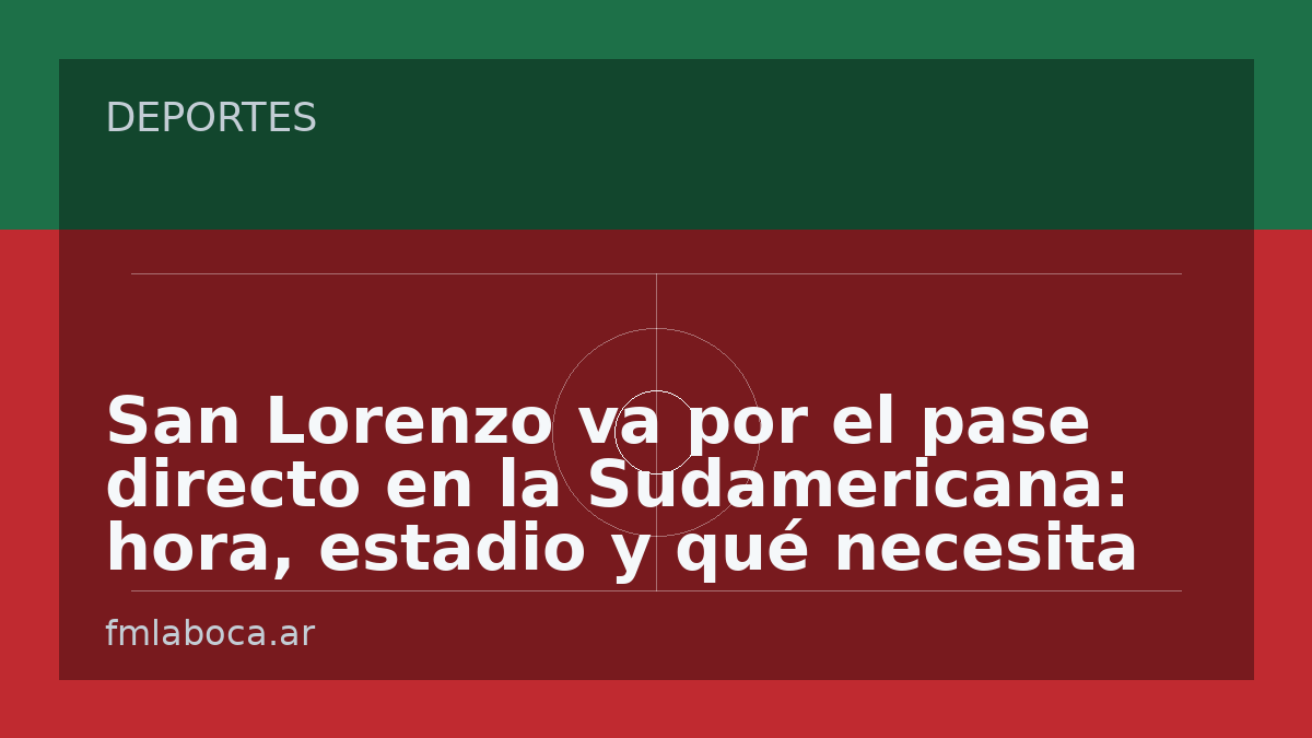 San Lorenzo va por el pase directo en la Sudamericana: hora, estadio y qué necesita