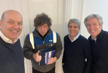 Javier Milei junto a Federico Sturzenegger, Luis Caputo y Santiago Bausili